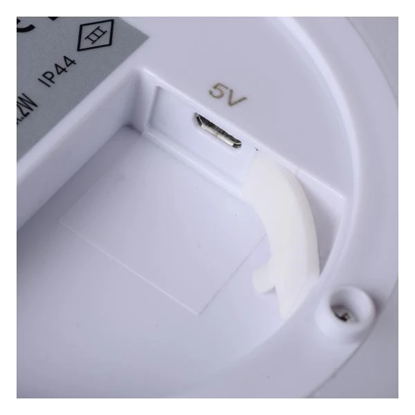 Lucide CACTUS - Oplaadbare Tafellamp Buiten - Accu/Batterij - Ø 22,7 cm - LED Dimb. - 1x2W 2700K - IP44 - Wit - detail 1
